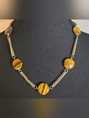 Tigers Eye Gold-tone Woman's Necklace